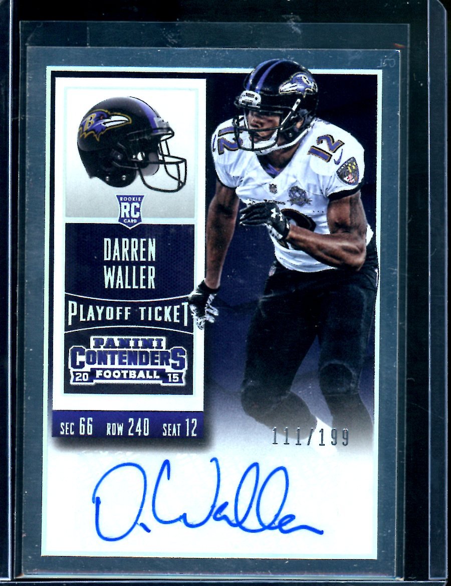 2015 Panini Contenders Darren Waller Rookie Playoff Ticket Auto /199 Giants