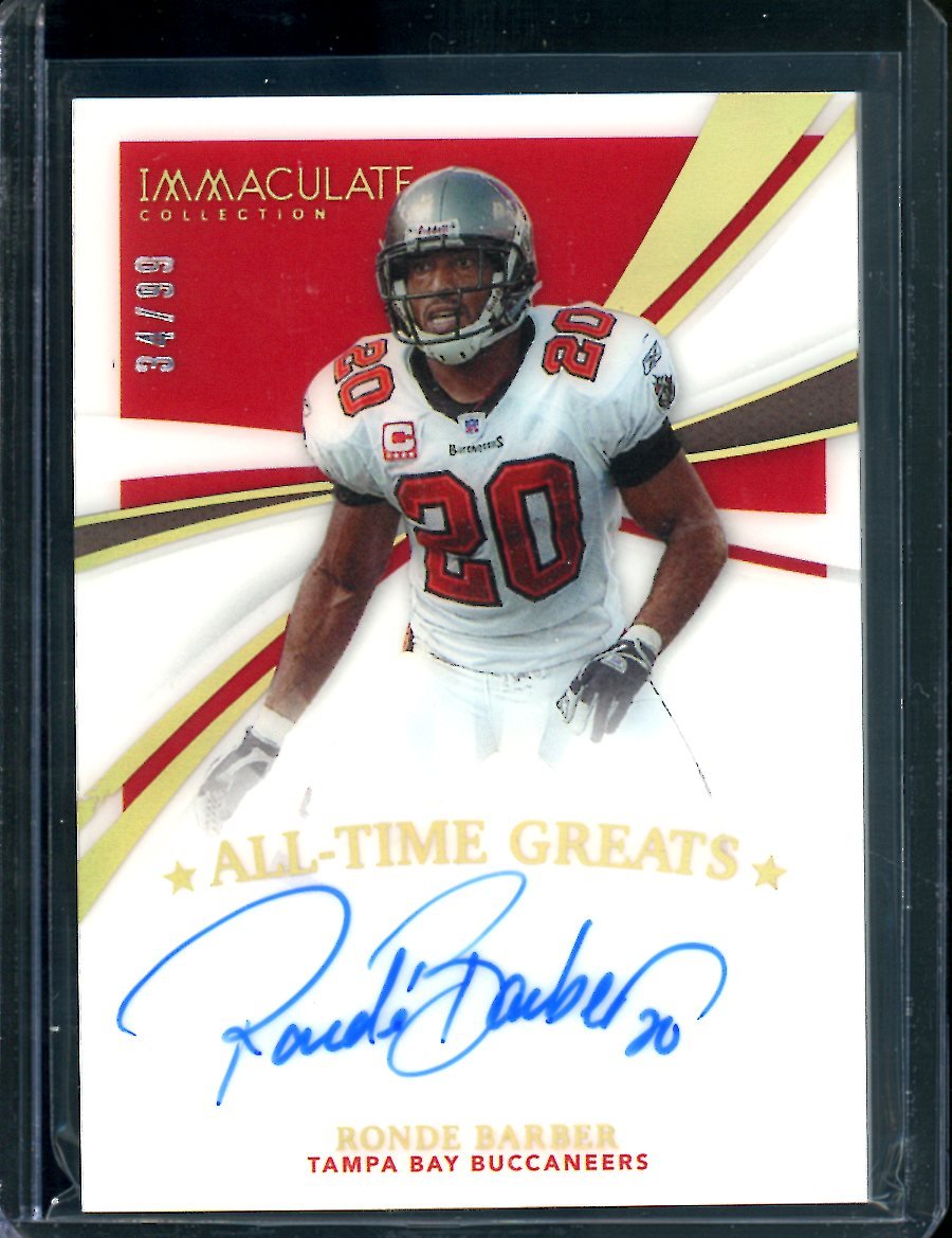 2021 Panini Immaculate Ronde Barber All-Time Greats Auto /99 Buccaneers