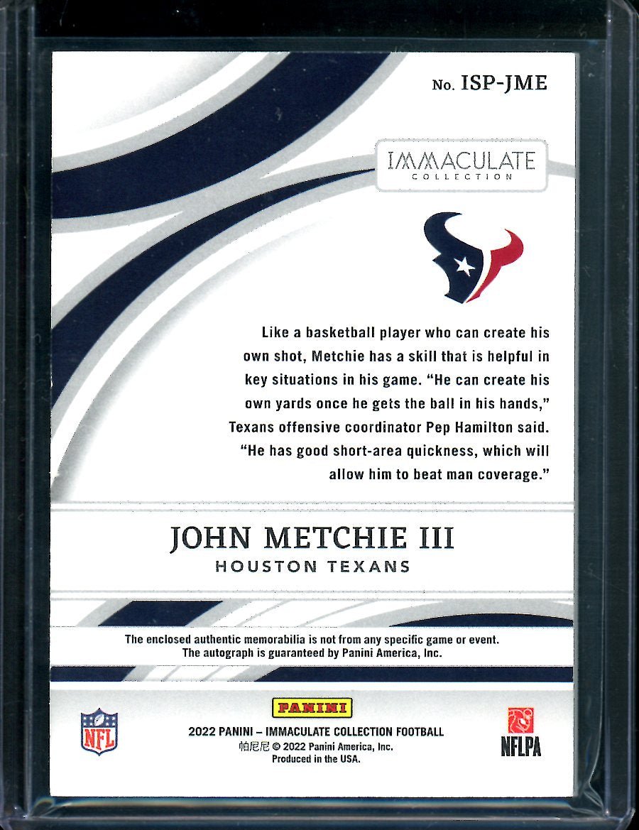 2022 Panini Immaculate John Metchie III Rookie RPA /99 Texans
