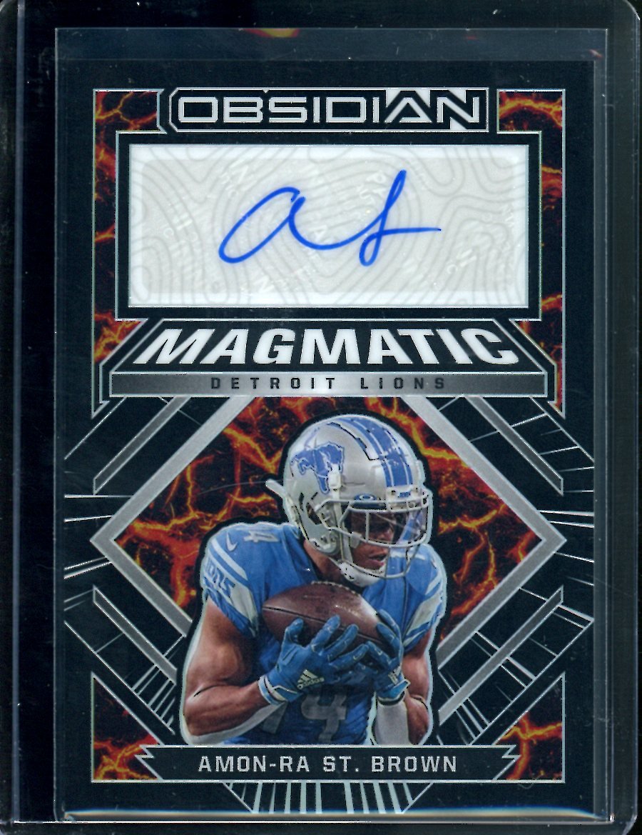 2022 Panini Obsidian Amon-Ra St. Brown Magmatic Auto /100 Lions