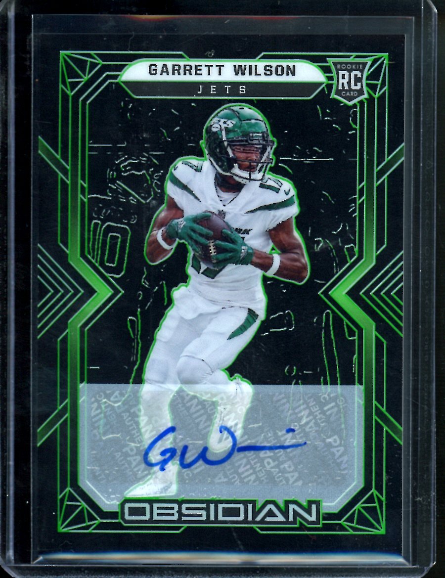 2022 Panini Obsidian Garrett Wilson Rookie Auto Green Etch /50 Jets