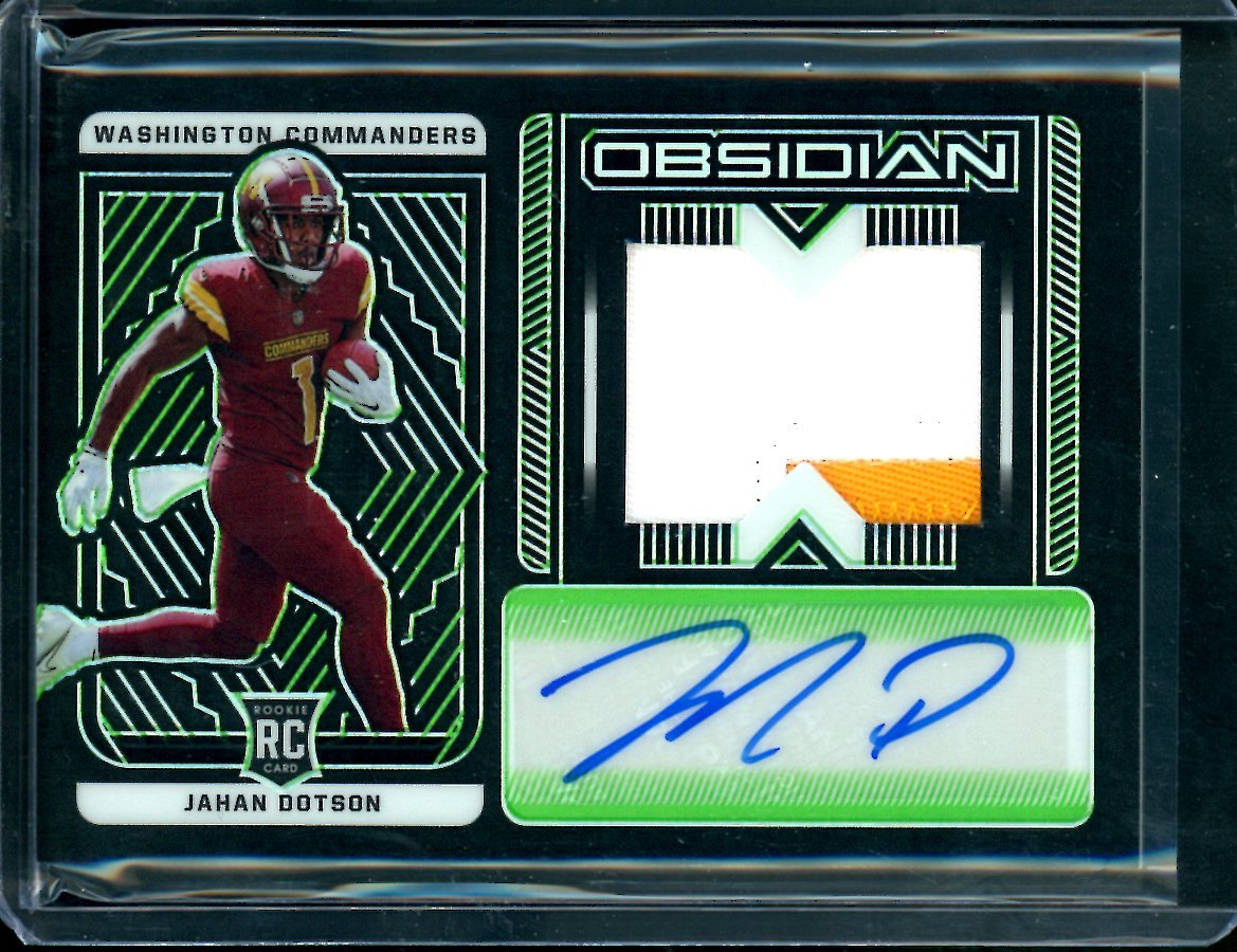 2022 Panini Obsidian Jahan Dotson Rookie RPA Green Etch /50 Commanders