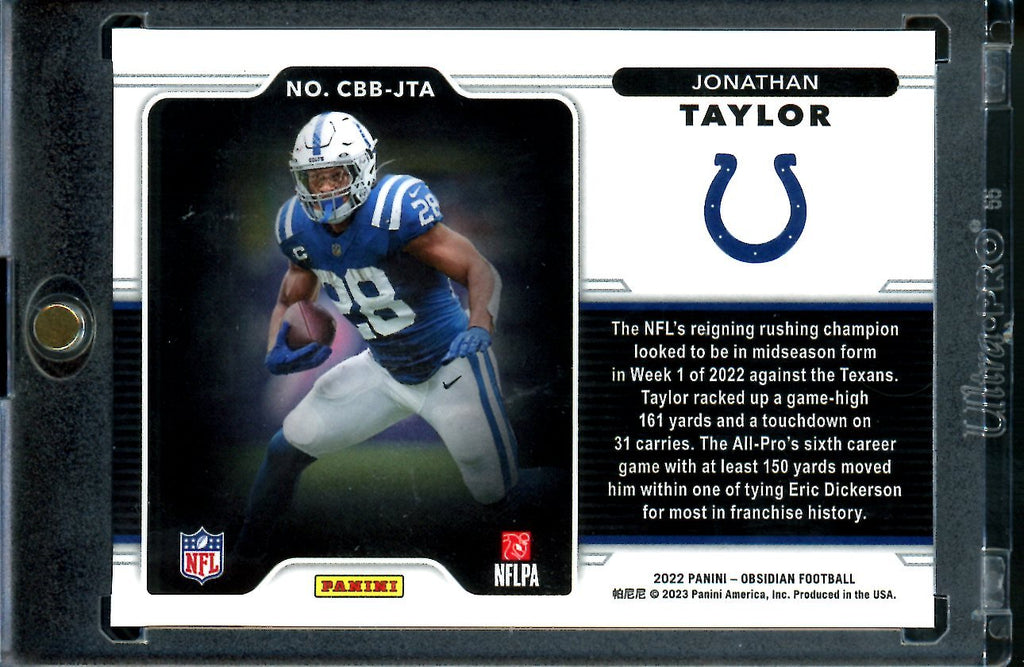 2022 Panini Obsidian Jonathan Taylor Color Blast SSP Colts