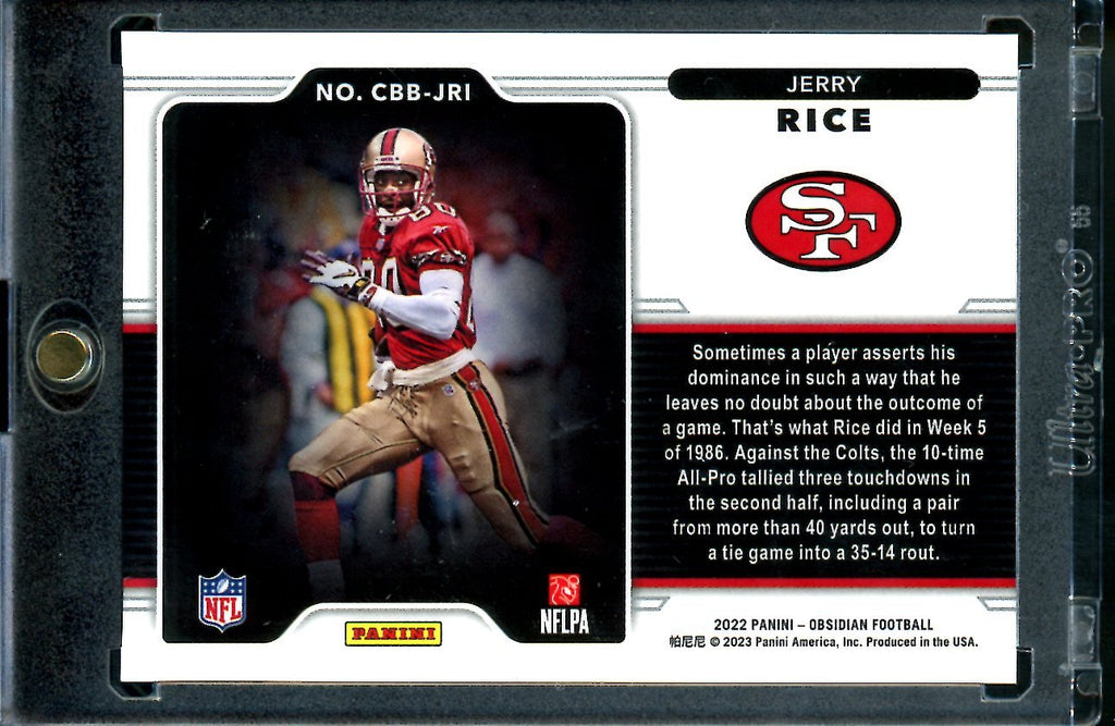2022 Panini Obsidian Jerry Rice Color Blast SSP 49ers
