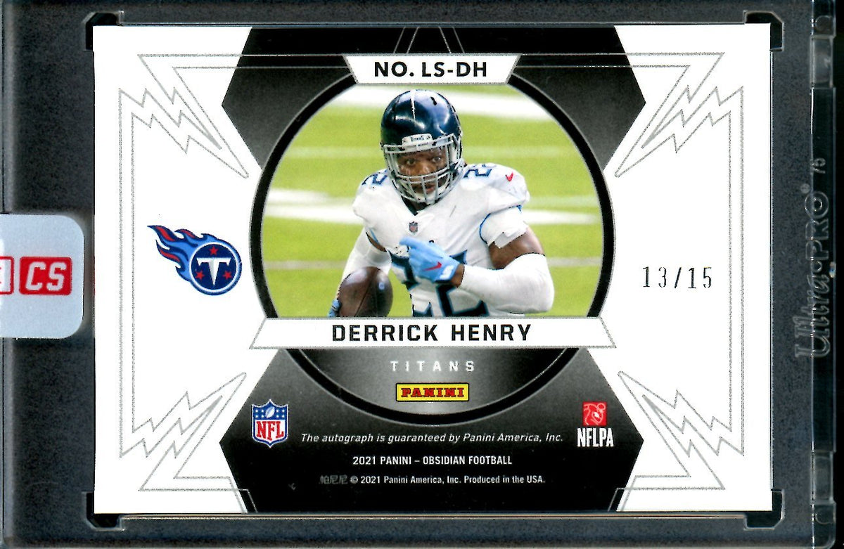 2022 Panini Obsidian Derrick Henry Lightning Strik Auto /15 Titans