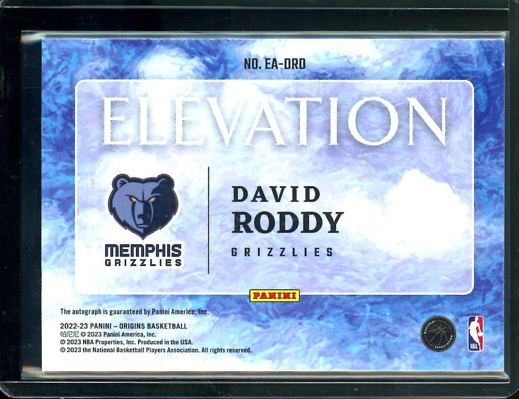 2022/23 Panini Origins David Roddy Rookie Elevation Auto /99 Grizzlies