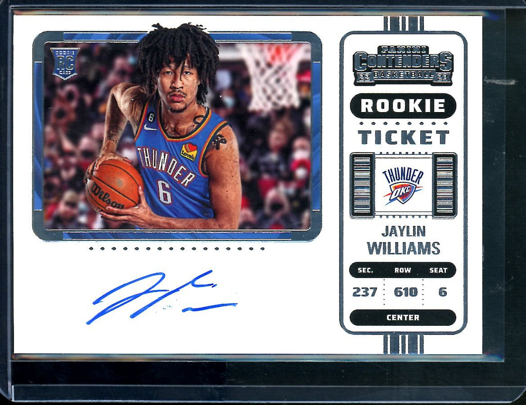 2022/23 Panini Contenders Jaylin Williams Rookie Ticket Auto Variation Thunder