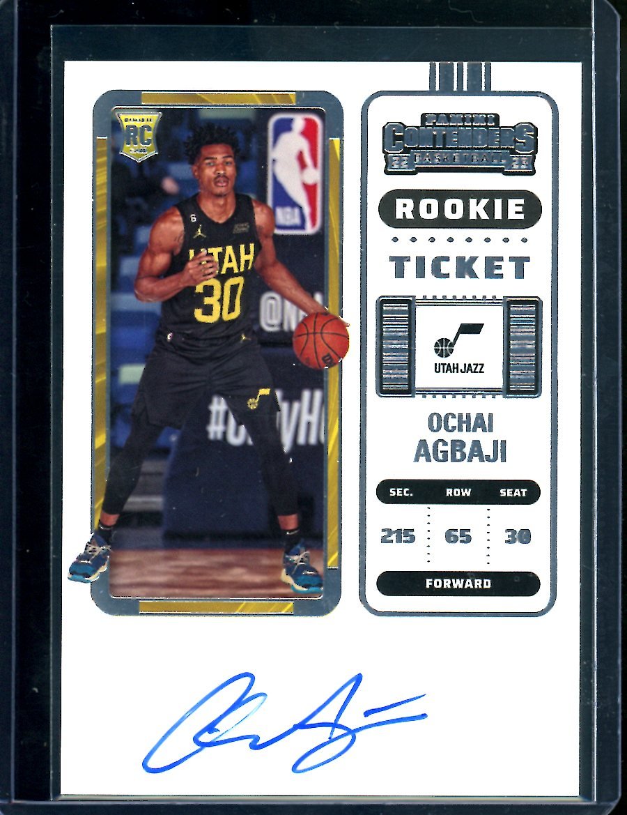 2022/23 Panini Contenders Ochai Agbaji Rookie Ticket Auto Jazz