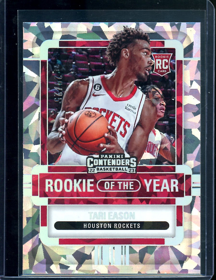 2022/23 Panini Contenders Tari Eason Rookie of the Year Cracked Ice /25 Rockets