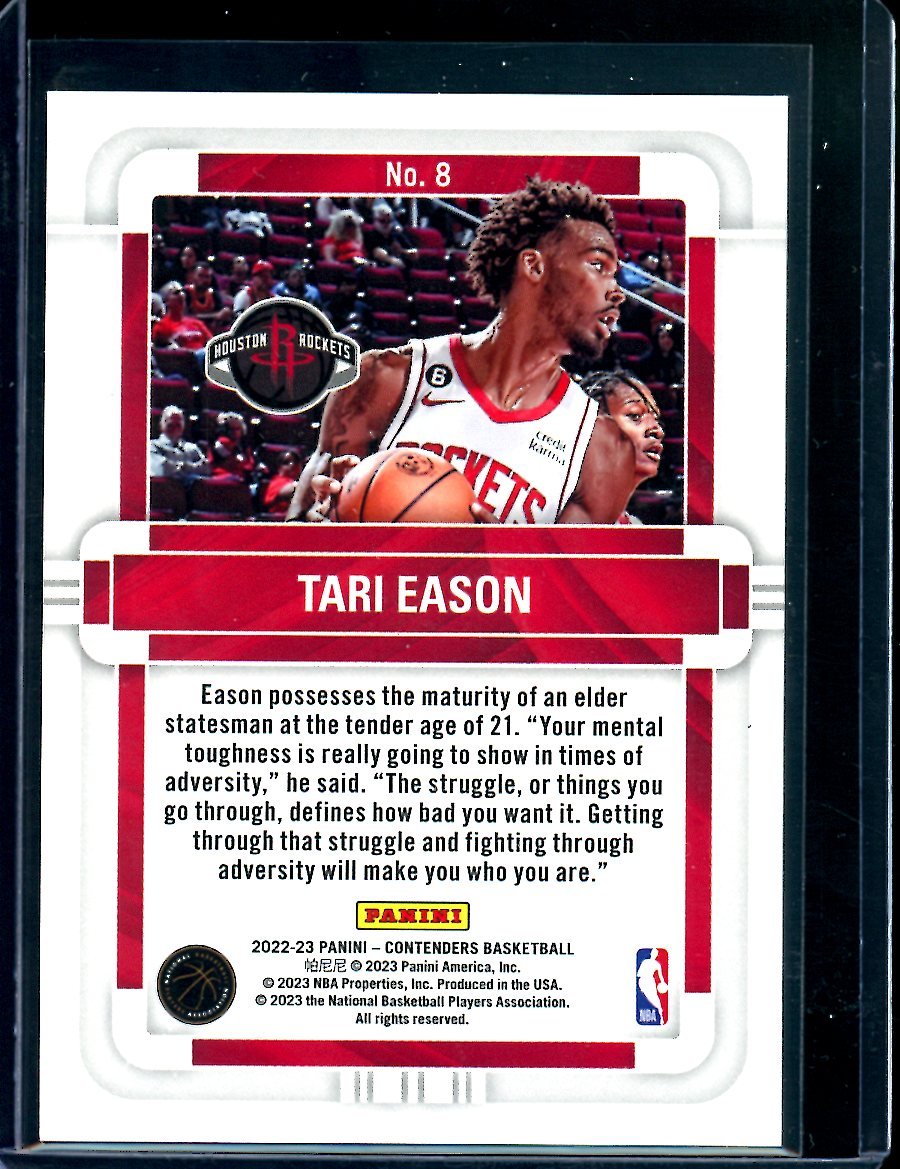 2022/23 Panini Contenders Tari Eason Rookie of the Year Cracked Ice /25 Rockets