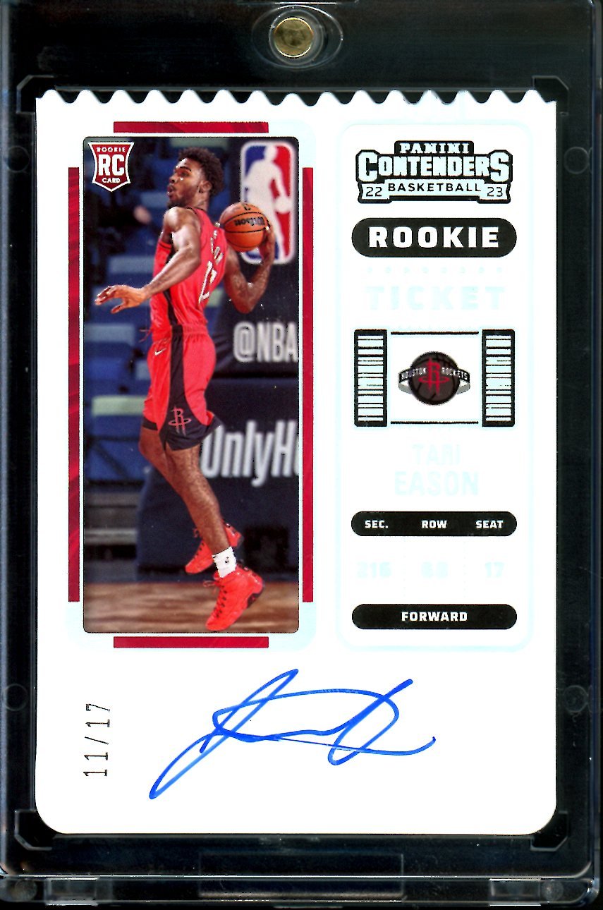 2022/23 Panini Contenders Tari Eason Rookie Ticket Stub Auto /17 Rockets