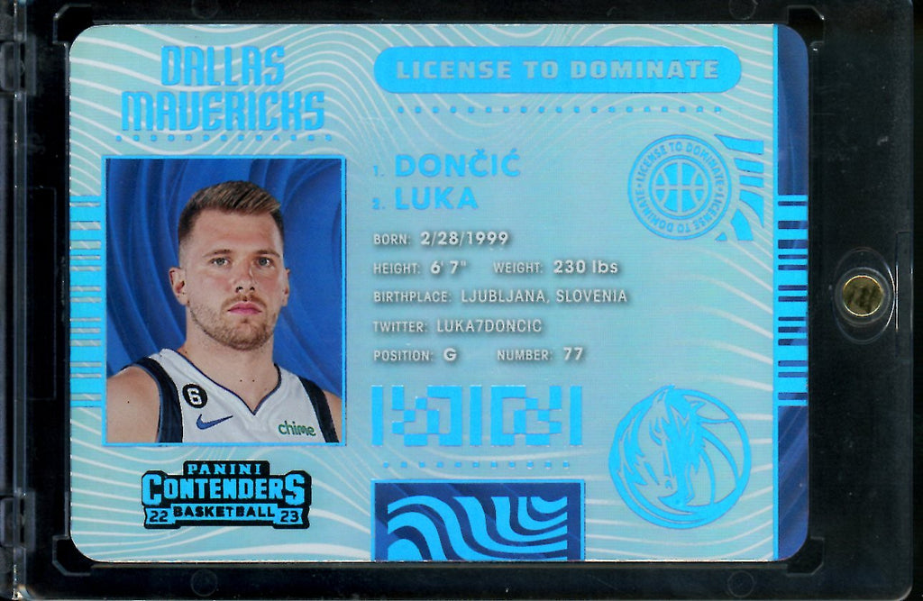 2022/23 Panini Contenders Luka Doncic License to Dominate SSP Mavericks