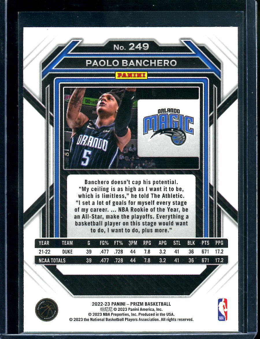 2022/23 Panini Prizm Paolo Banchero Rookie Magic