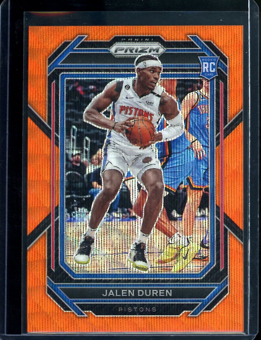 2022/23 Panini Prizm Jalen Duren Rookie Orange Wave /60 Pistons