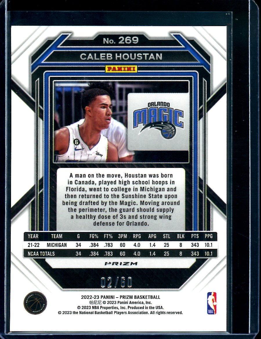2022/23 Panini Prizm Caleb Houstan Rookie Orange Wave /60 Magic