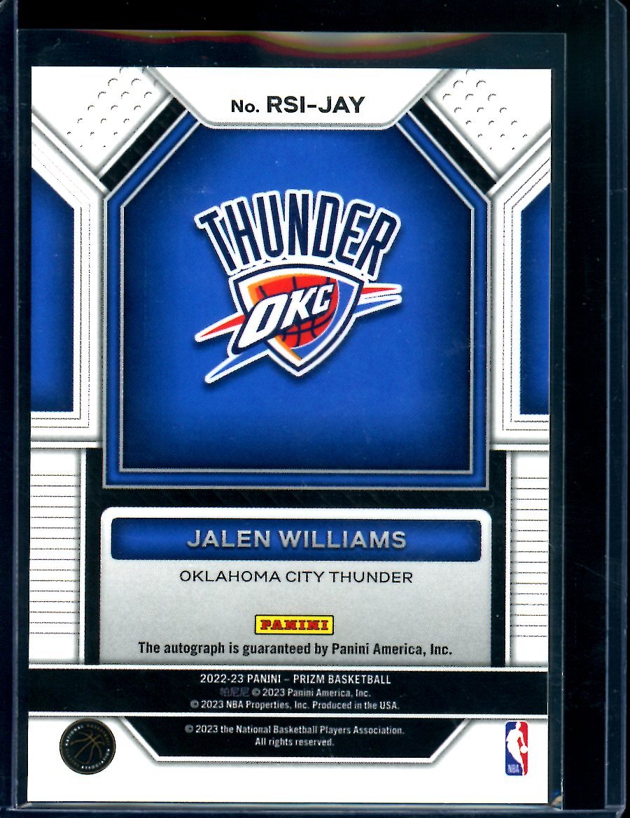 2022/23 Panini Prizm Jalen Williams Rookie Auto Thunder