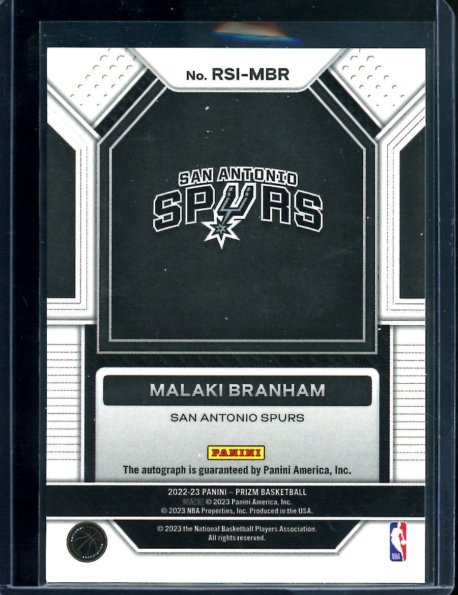 2022/23 Panini Prizm Malaki Branham Rookie Auto Spurs