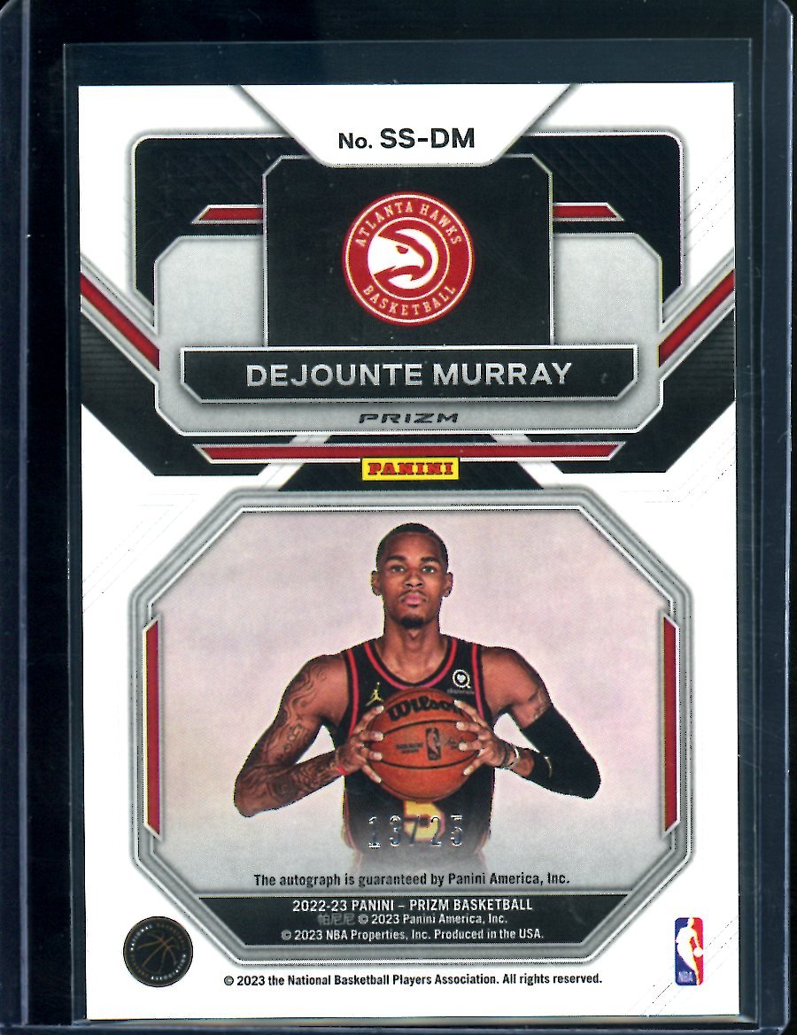 2022/23 Panini Prizm Dejounte Murray Sensational Signatures Mojo /25 Hawks