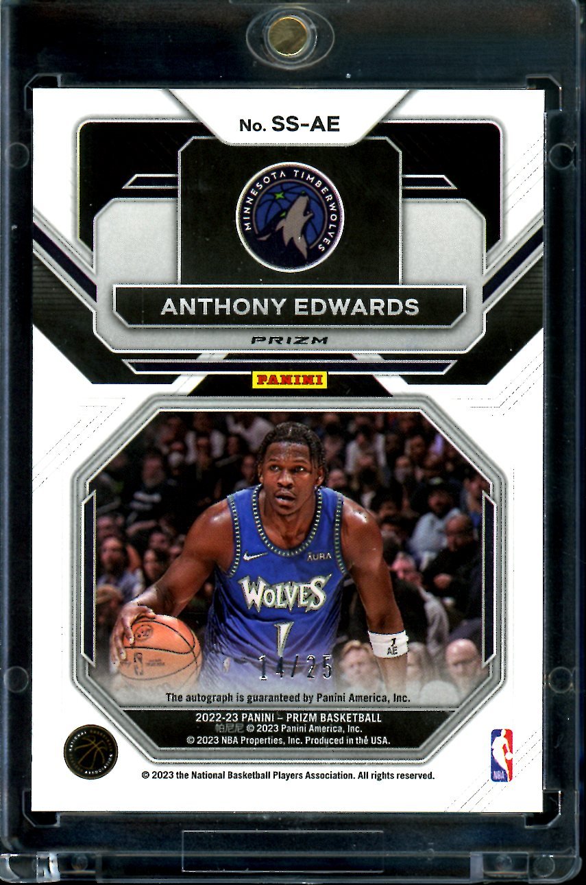 2022/23 Panini Prizm Anthony Edwards Sensational Signatures Mojo /25 Timberwolves