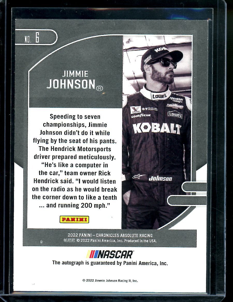 2022 Panini Chronicles Jimmie Johnson Auto Purple /7 NASCAR