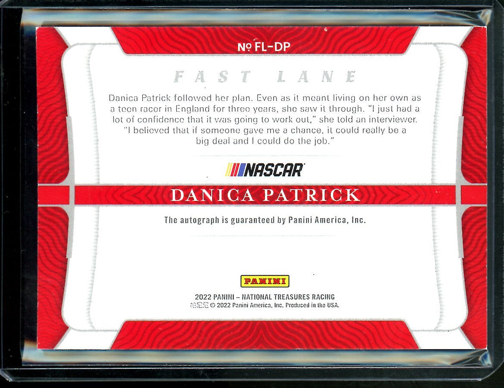2022 Panini National Treasures Danica Patrick Fast Lane Auto /25 NASCAR