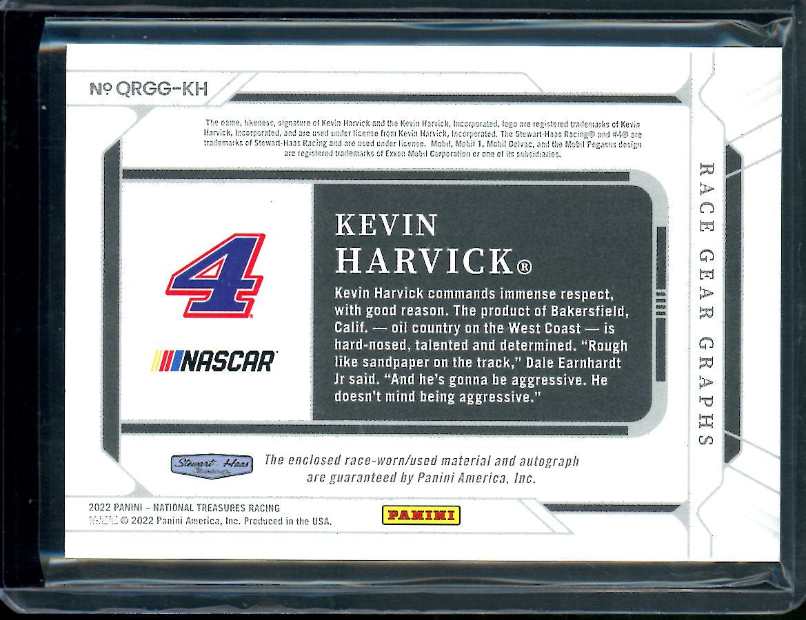 2022 Panini National Treasures Kevin Harvick Quad Patch Auto Green /5 NASCAR