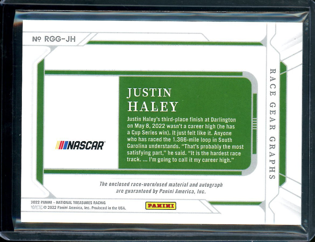 2022 Panini National Treasures Justin Haley Patch Auto /49 NASCAR