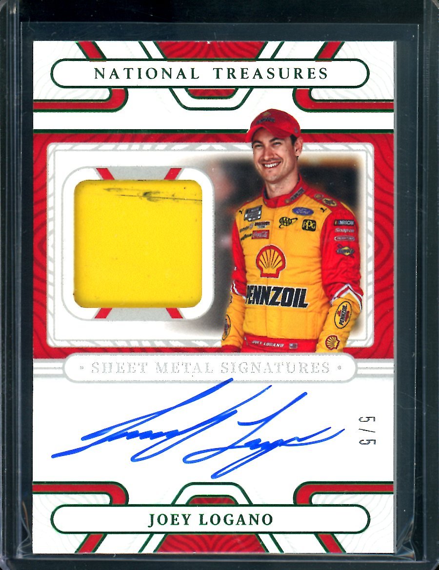 2022 Panini National Treasures Joey Lagano Sheet Metal Auto Green /5 NASCAR