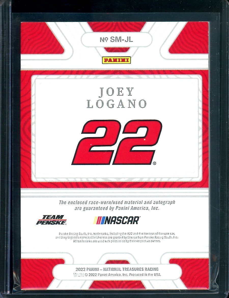 2022 Panini National Treasures Joey Lagano Sheet Metal Auto Green /5 NASCAR