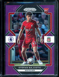 2022/23 Panini Prizm EPL Stefan Bajetic Rookie Purple /49 Liverpool FC