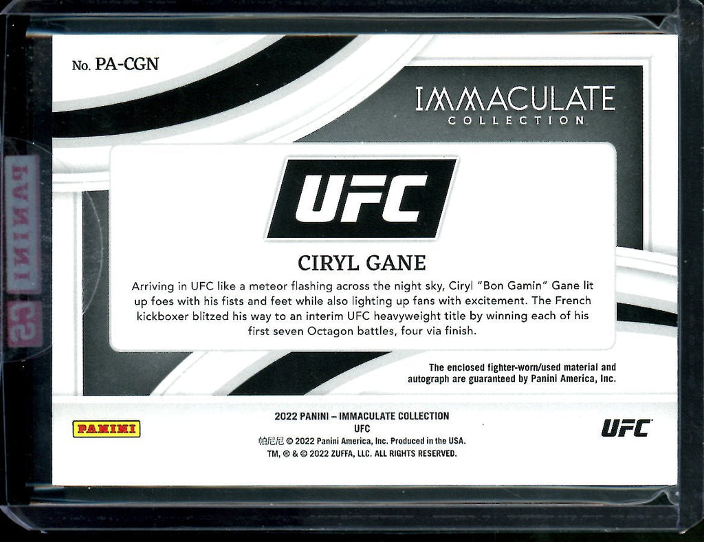 2022 Panini Immaculate Ciryl Gane Patch Auto /99 UFC