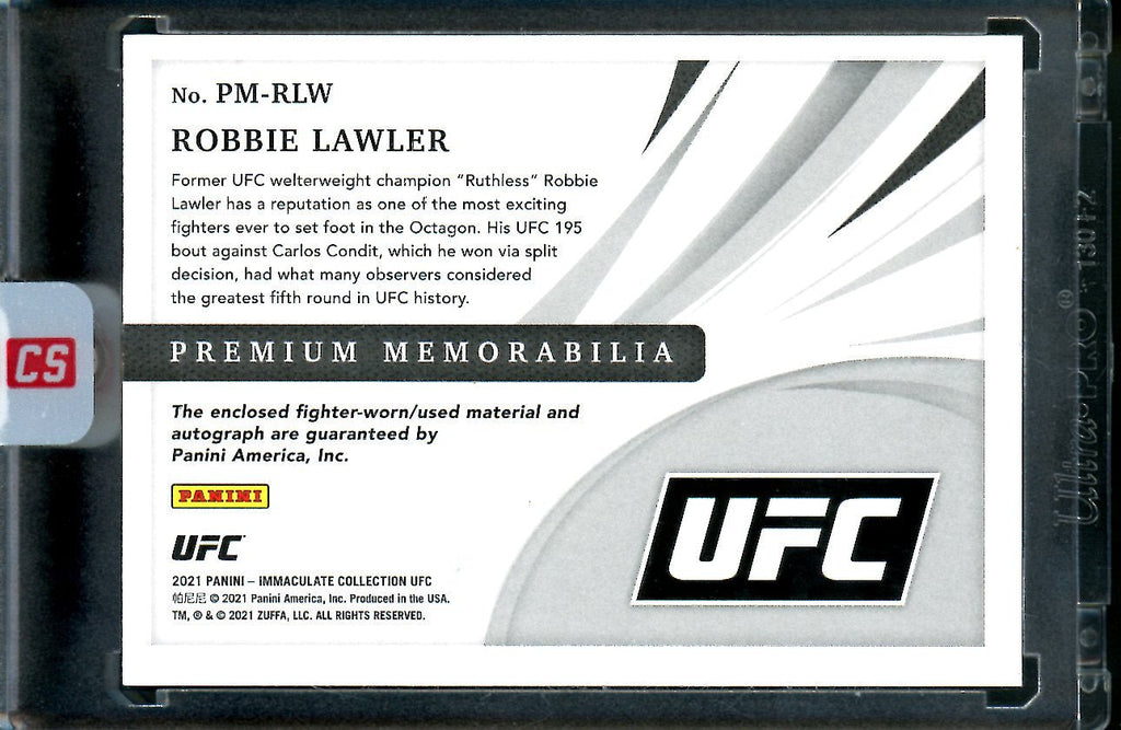 2021 Panini Immaculate Robbie Lawlar Patch Auto /8 UFC