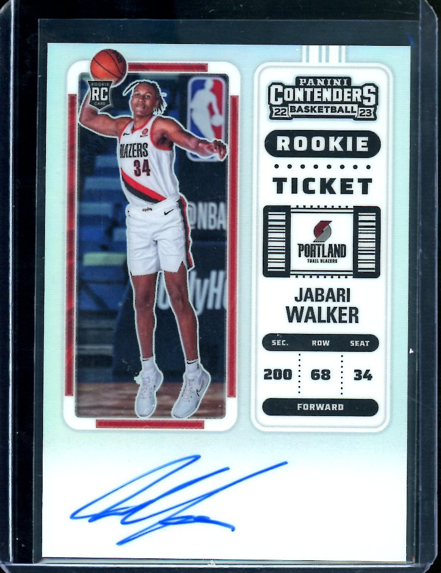 2022/23 Panini Contenders Jabari Walker Rookie Ticket Chrome Variation Auto Trailblazers