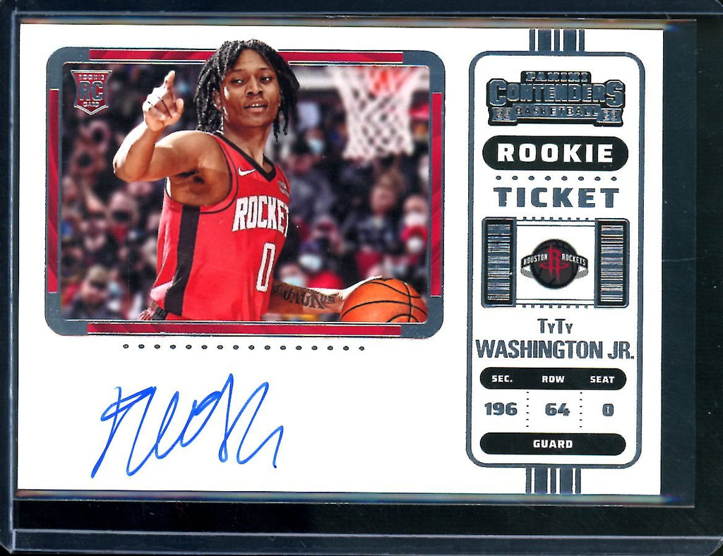 2022/23 Panini Contenders TyTy Washington Rookie Variation Ticket Auto Rockets