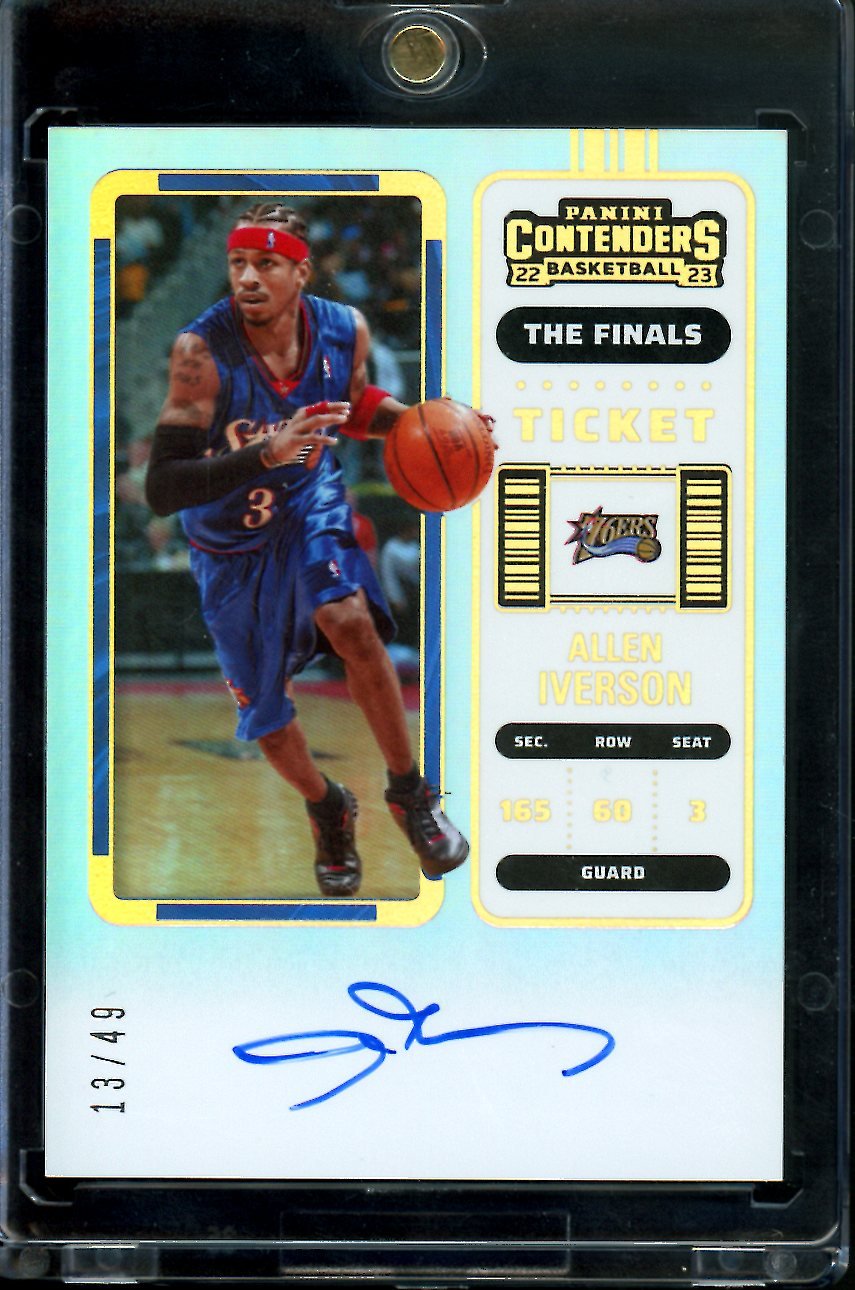 2022/23 Panini Contenders Allen Iverson The Finals Ticket Auto /49 76ers