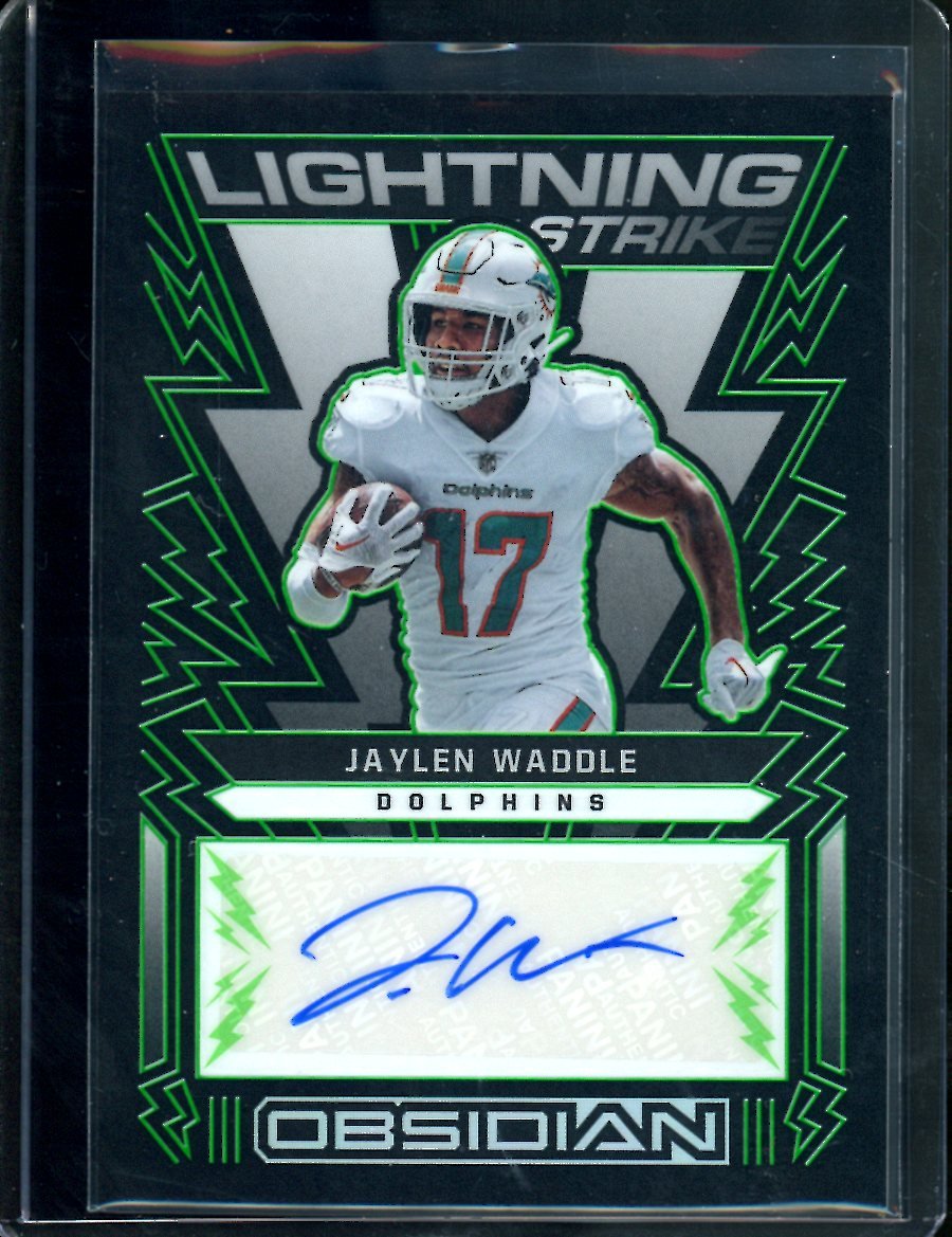 2022 Panini Obsidian Jaylen Waddle Lightning Strike Auto /50 Dolphins