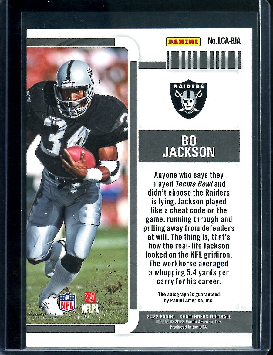 2022 Panini Contenders Bo Jackson Legendary Auto /49 Raiders