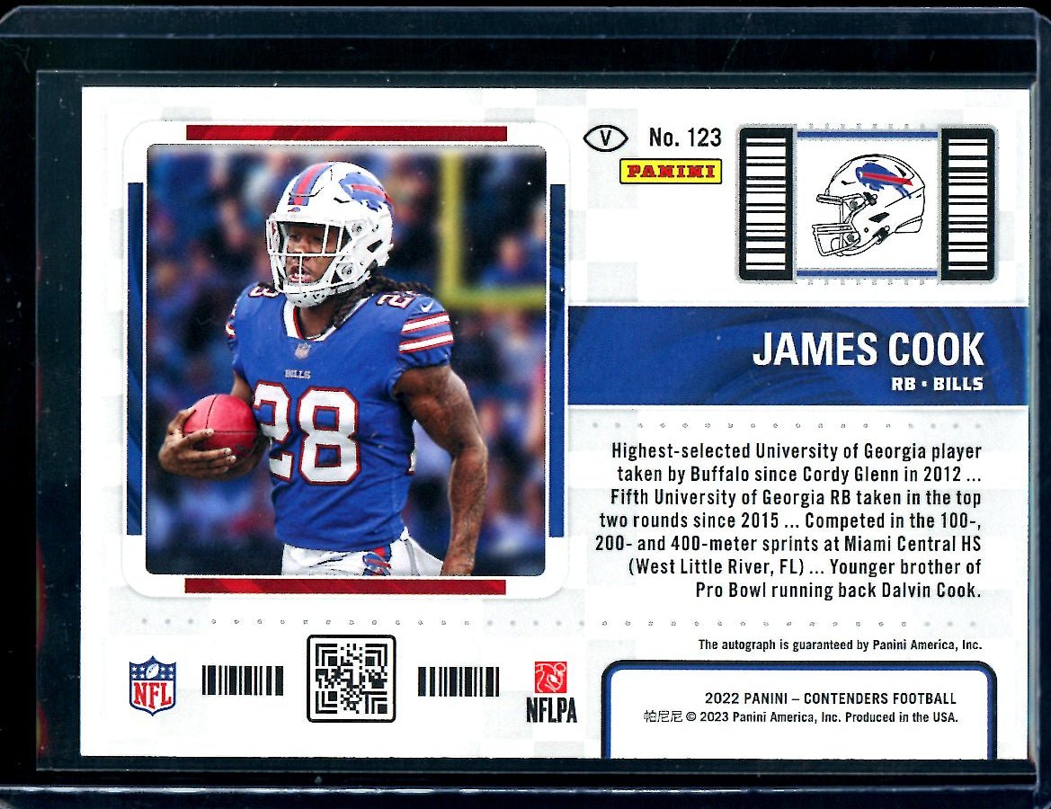 2022 Panini Contenders James Cook Rookie Variation Ticket Auto Bills