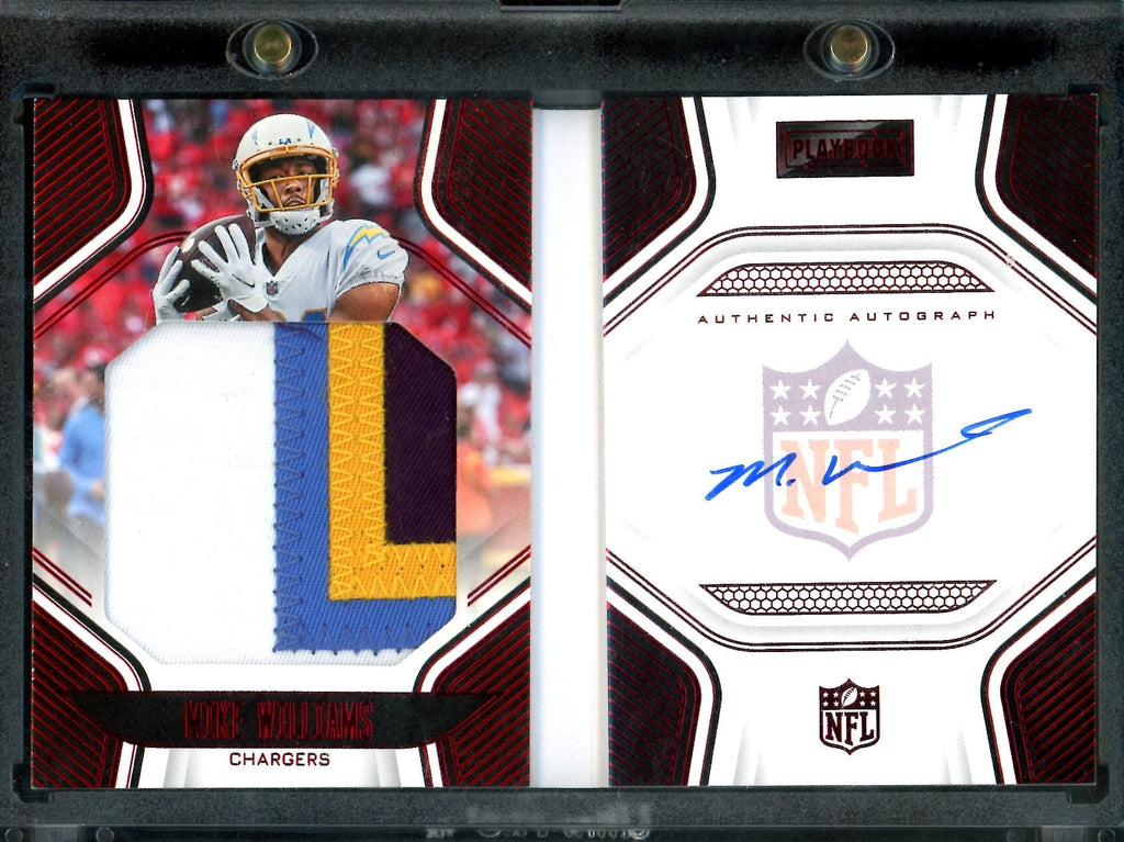 2022 Panini Playbook Mike Williams Booklet Patch Auto Ruby /10 Chargers