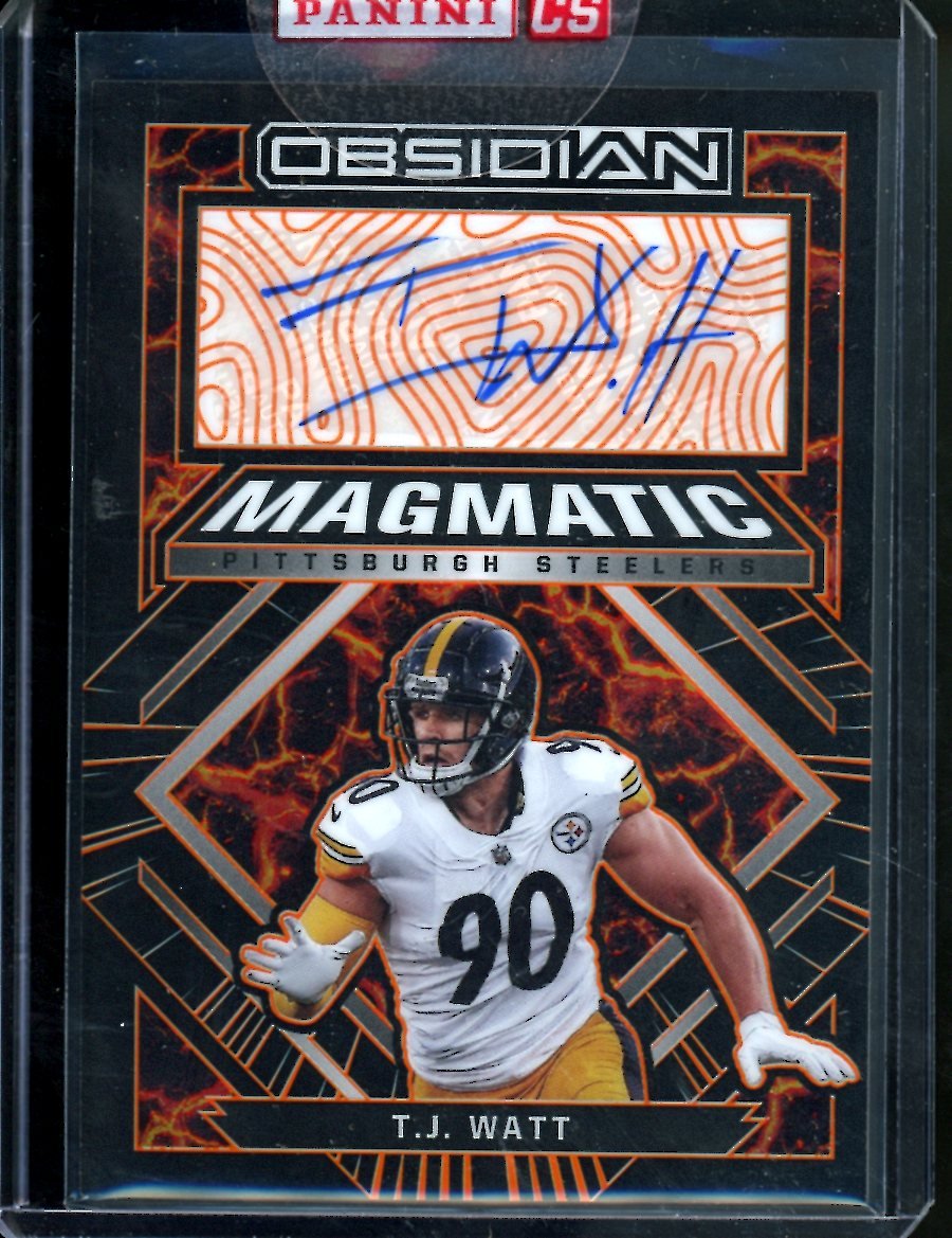 2022 Panini Obsidian T.J. Watt Magmatic Auto /75 Steelers