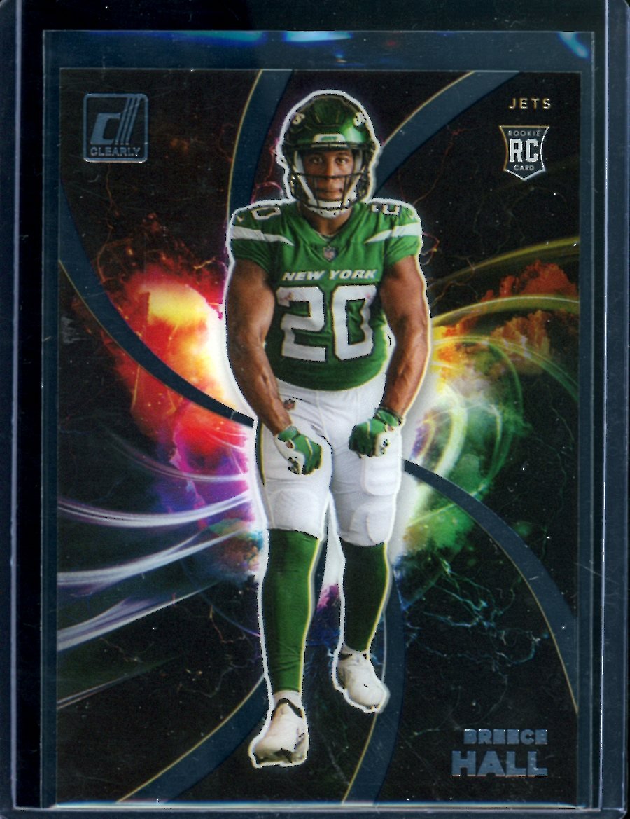 2022 Panini Donruss Clearly Breece Hall Rookie Night Moves SSP Jets