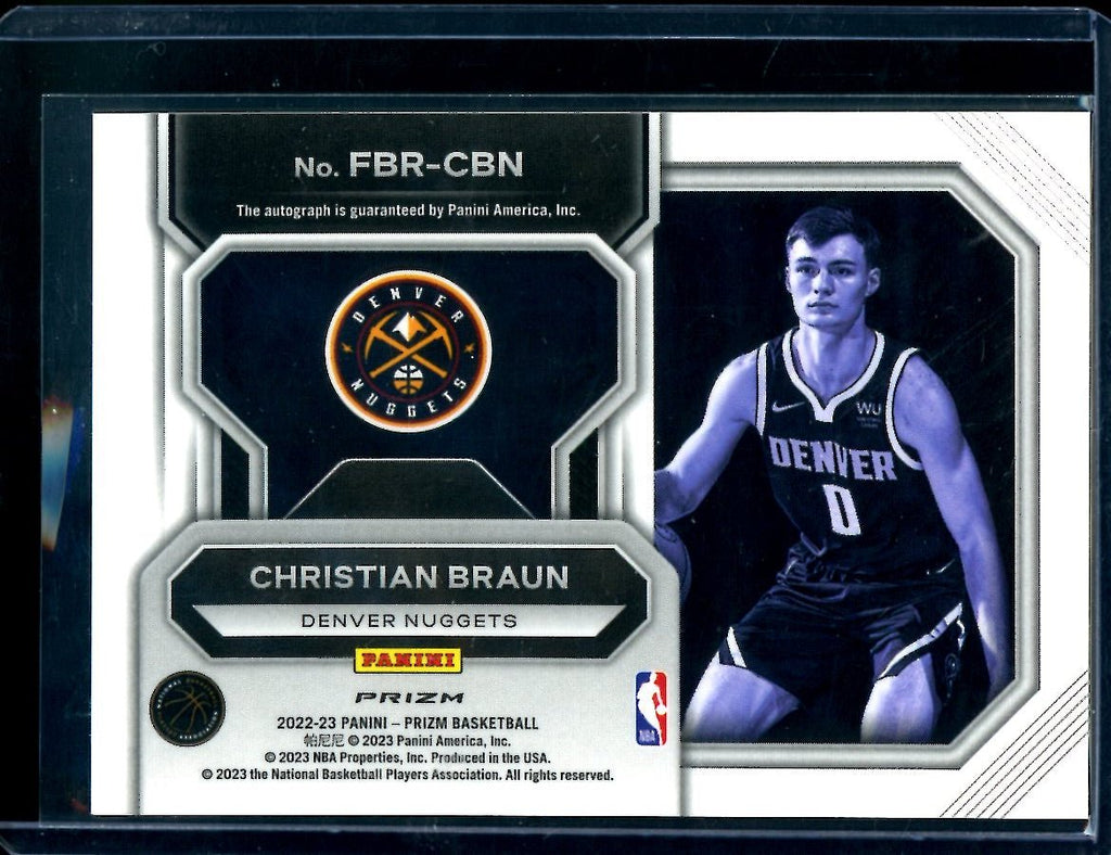 2022/23 Panini Prizm Christian Braun Rookie Fast Break Auto Nuggets