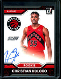 2022/23 Panini Donruss Christian Koloko Rookie Next Day Auto Raptors