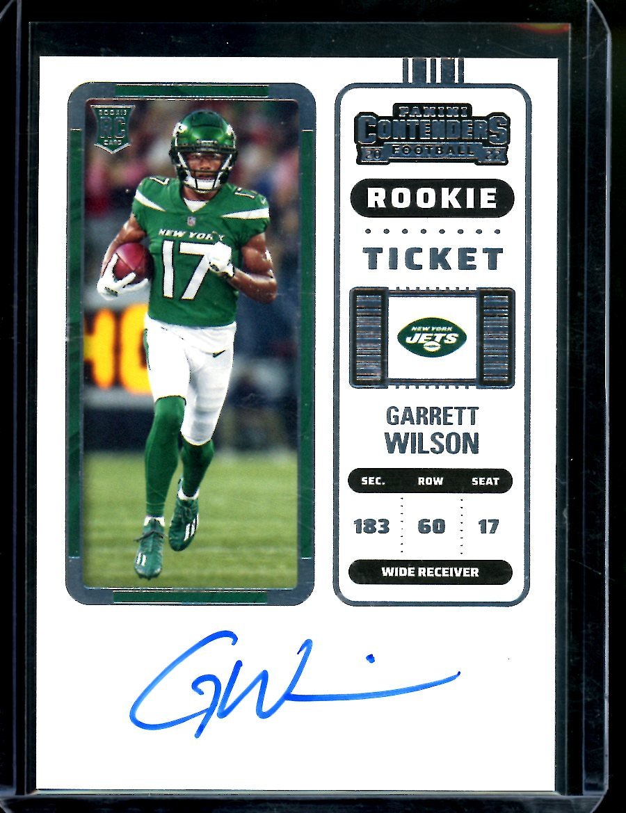 2022 Panini Contenders Garrett Wilson Rookie Ticket Auto Jets