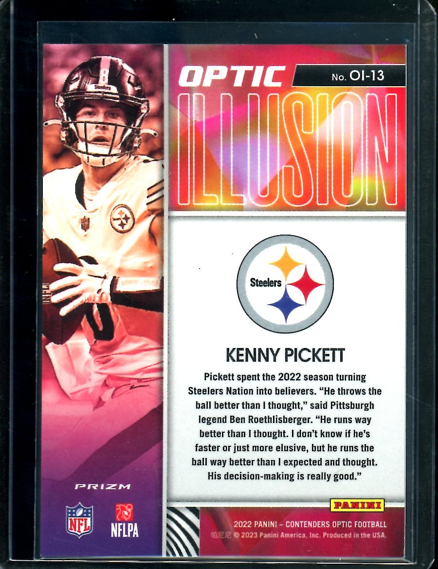 2022 Panini Contenders Optic Kenny Pickett Rookie Optic Illusion Steelers