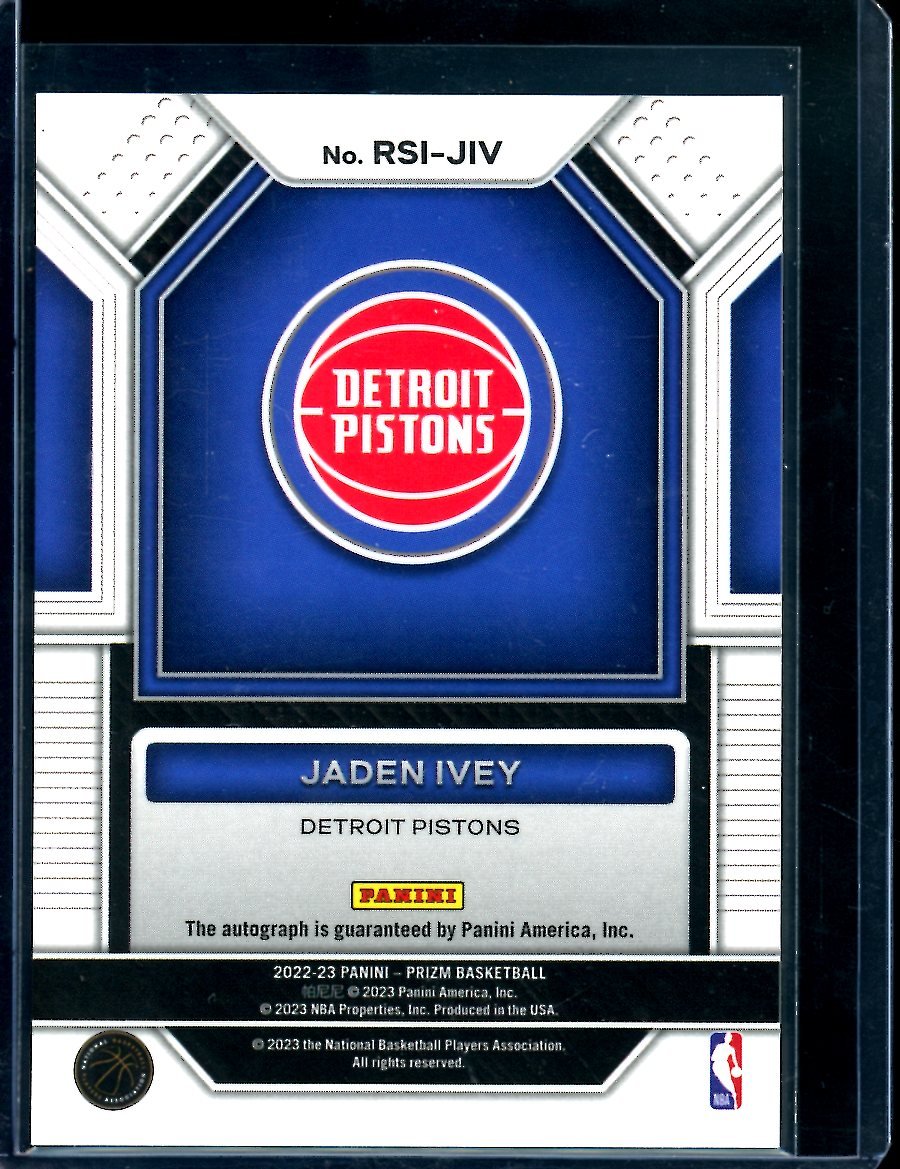 2022/23 Panini Prizm Jaden Ivey Rookie Auto Pistons