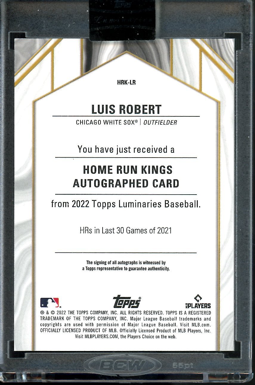 2022 Topps Luminaries Luis Robert Auto /15 White Sox