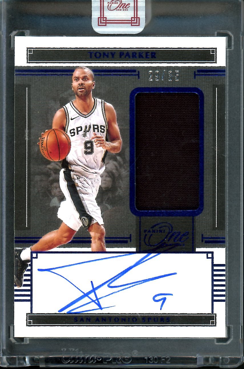 2020/21 Panini One & One Tony Parker Patch Auto /35 Spurs