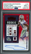 2020 Panini Contenders CeeDee Lamb Rookie Auto Vatiation FOTL Red PSA 9 Cowboys