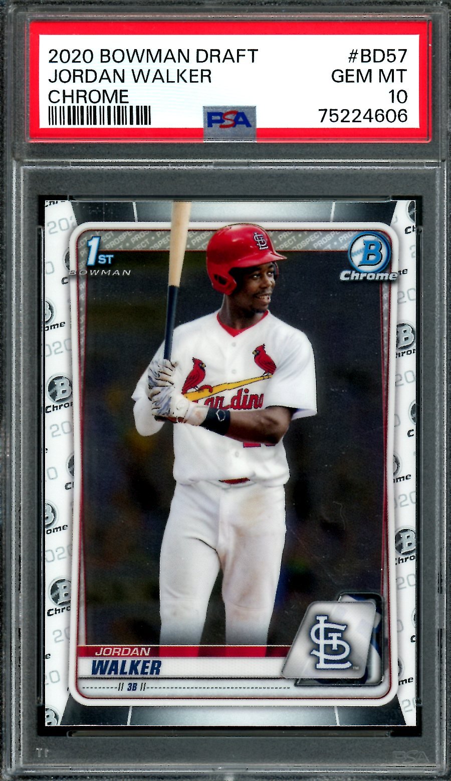 2020 Bowman Draft Jordan Walker 1st Bowman Chrome PSA 10 Cardinals